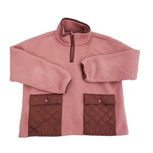 Madewell‎ Women's Size XS Pink Quilted Pocket Long Sleeve Popover Jacket